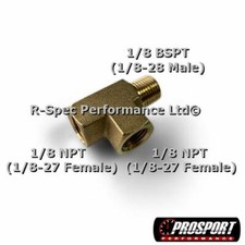 Prosport Male Female Tee Oil Pressure Temp Gauge Sensor Sender Adaptor 18 Bspt