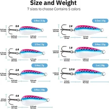 THKFISH 5X Colorful Hard Fishing Spinner Baits Fishing Spoons Metal Fish Lures