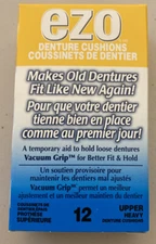 Ezo Denture Cushions one box of 12 Upper Heavy New (last Chance To Buy!)