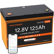 SGO 12V LiFePO4 Marine Lithium Battery 100A BMS 125Ah Japanese Cells Deep Cycle