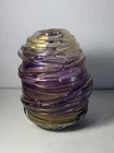 Vintage Murano Hand Blown Italian Spiral Glass Vase 5.5 in.