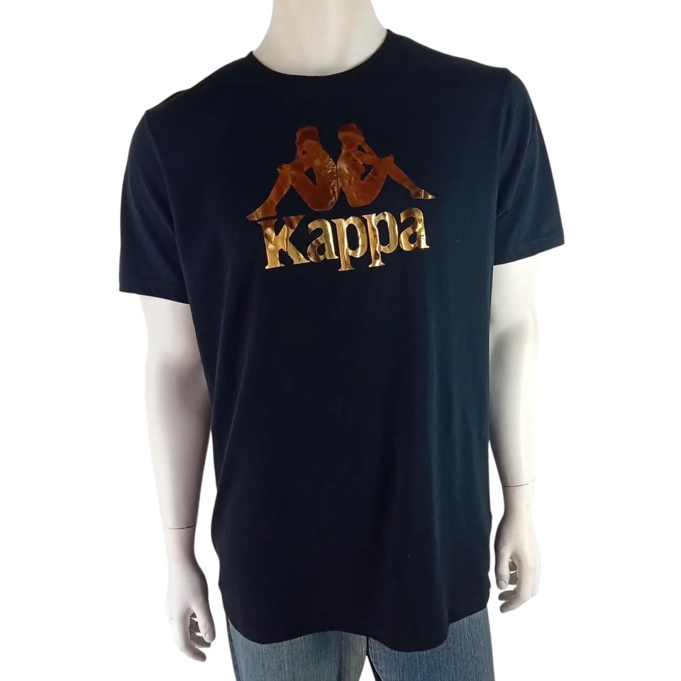 KAPPA Authentic David mens size XL tshirt black gold print NEW WITH TAGS - image 2 of 4