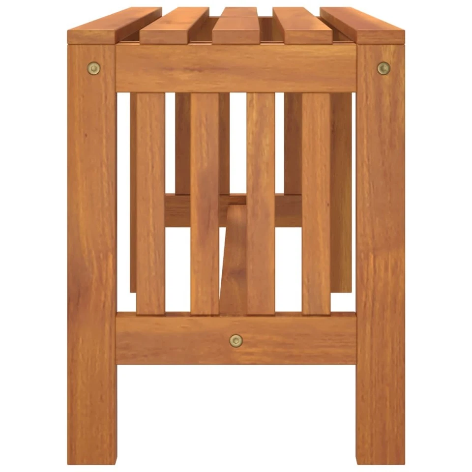 Garden Bench Solid Eucalyptus Wood Natural Oil Finish 80x35x45 cm Honey Brown UK - Image 4 of 4