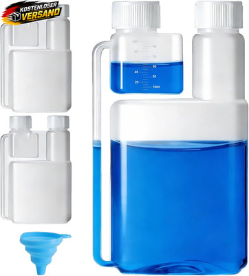 Doppelhals Dosierflasche für Flüssigkeiten 1L 100ml mit Messskala