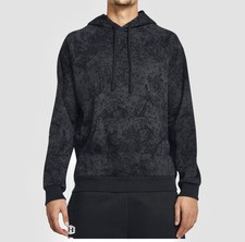 Image of Under Armour Camo All Over Print Rival Fleece Hoodie Black Dark Gray Men's 2XL