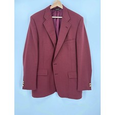 Palm Beach Holden Reid Mens Burgundy Blazer Gold Crest Buttons USA Made 48RR