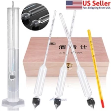 NEW Alcohol Hydrometer Distilling 0-100% Meter with Measuring Cup 100ml US STOCK