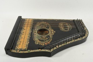 Q76K15 Antique Valsonora Zither Art Nouveau Decor Circa 1880/1930 Thuringia