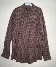 Vintage 1999 Timberland Weathergear Mens XL Burgundy Plaid Button Down Shirt