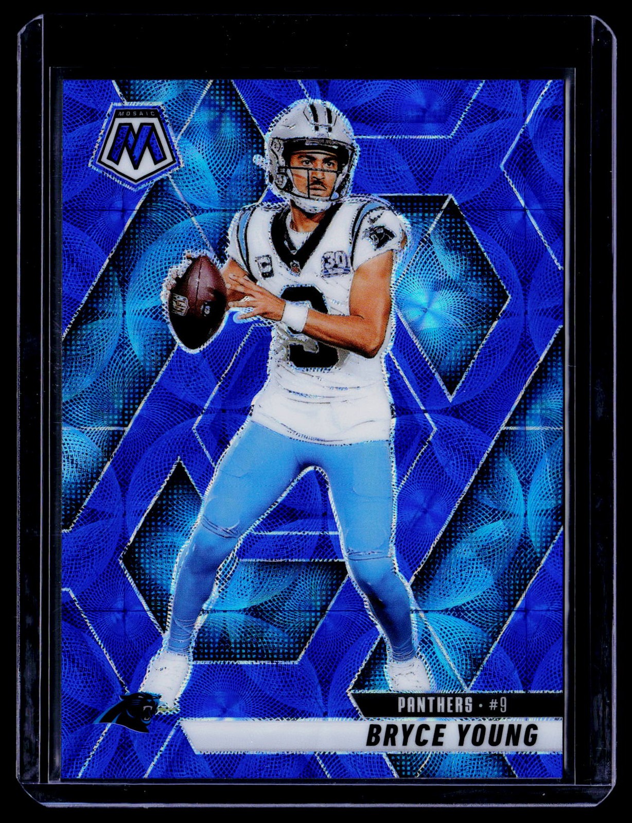 Bryce Young 2025 Panini Mosaic 86 Blue Scope Carolina Panthers