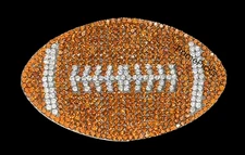 🏈Football Rhinestone Iron-On Patch 3 x 2 inch 🏈 Crystal DIY Bling Applique