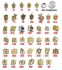 Vintage Back Date Graduation Gold Metal YEAR DATE Charms for Tassels (1971-1990)