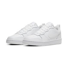 Nike Big Kids Court Borough Low 2 TRIPLE WHITE BQ5448-100-SIZE 5.5