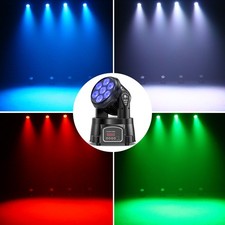 105W 7 LED Mini Moving Head Light 4 in 1 Effect Light Beam RGBW Wash Stage Light