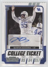 2021 Contenders Draft Picks College Ticket Stub 18/95 Quinton Bohanna Auto 10k8