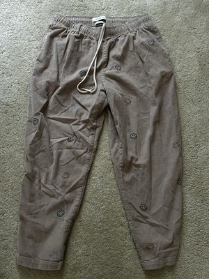 Urban Outfitters Men s L Brown Corduroy Smiley Jogger Pants Drawstring