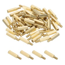 50 Pcs Male to Female Thread Spacer Screws M3 x 14mm  6mm Brass Hex Standoff