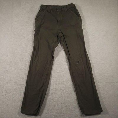 Carhartt Pants Mens 36x35 Green Carpenter Work Utility Hammer Loop Canvas Rugged