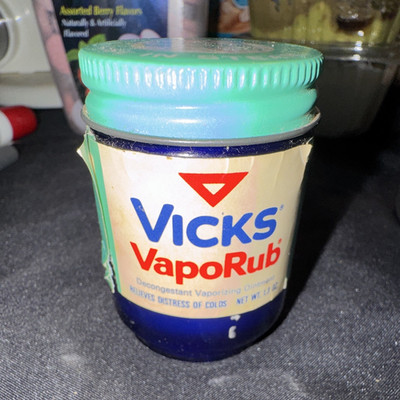 Vicks VapoRub Decongestant Vaporizing Ointment Blue Glass Jar/Bottle 1.3 oz