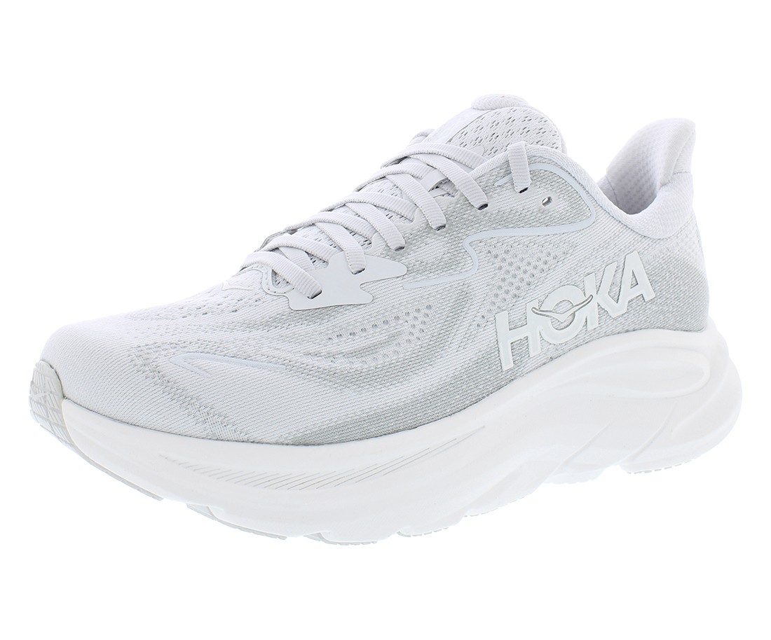 HOKA Clifton 10 Wide Womens Shoes Size 9.5, Color: Cosmic Grey/Stardust thumbnail 2