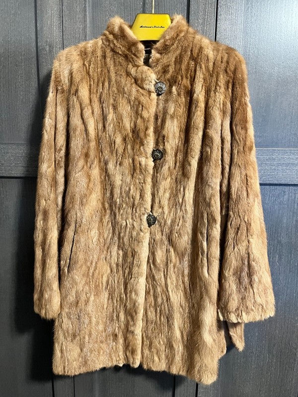 Vintage Fur Coat- Light to Medium Brown For Repair/Repurpose/Crafts