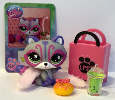RACCOON #G7 #266 w/ Card Accessories - Authentic Littlest Pet Shop - Hasbro LPS
