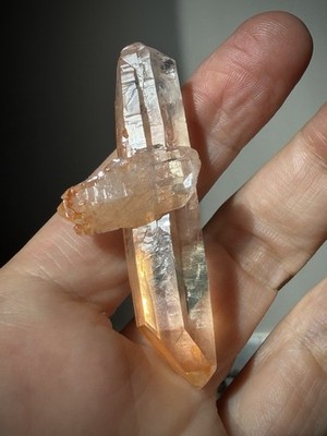 Tangerine Quartz Crystal Double Terminated Quartz Glassy Quartz Brazil Crystal