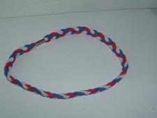 RED WHITE  BLUE PATRIOTIC BRAIDED ELASTIC HEADBAND HAIRBAND