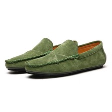Men's Flat Casual Slip-On Leather walking Shoes Fashionable and Lightweight