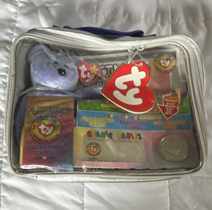 Ty Beanie Babies Official Club Platinum Kit Case Zip Pouch w/ Bear 1999