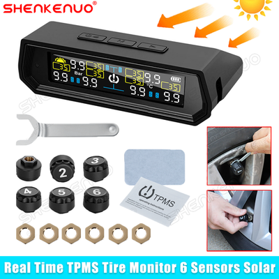 #ad RV Truck TPMS Solar Real Time Pressure Temperature Detection 6 External Sensors $37.85