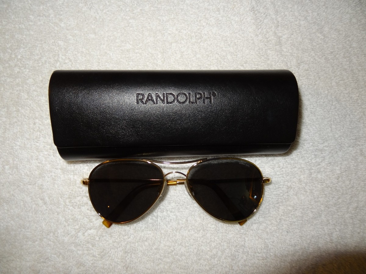 Randolph AA015 AMELIA 23K Gold 140 3P Aviator Sunglasses + 