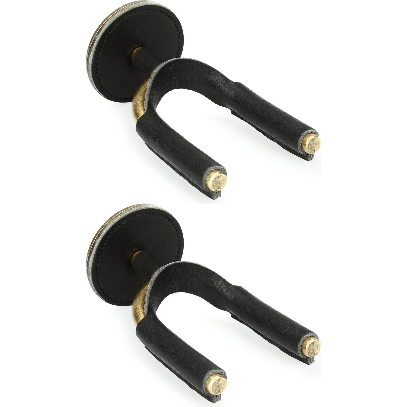 Латунная кованая вешалка для гитары Levys FGHNGR 2 штуки - Черная кожа 9090₽
