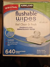 Kirkland Signature Premoistened Flushable Wipes, Fragrance Free, 640-count