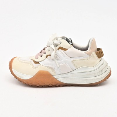 ASH White Cream Brown Leather Women's Sneakers