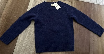 NWT Crewcuts 100 % Lambswool Blue Sweater Size 3