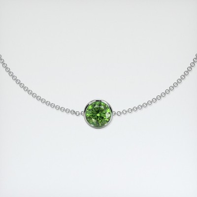 Russia Round Green Demantoid Garnet 18K White Gold Bracelet 1.20CT