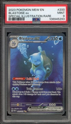 Pokemon Blastoise ex 151 MEW EN Special Illustration Rare #200 PSA 9 Mint