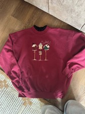 Vintage 90s Bolo Birdhouse Mock Neck Sweatshirt Maroon Country Grannycore XL