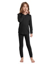 Kids Unisex 100 Merino Wool Base Layer Sets Lightweight Thermal Underwear Bl...