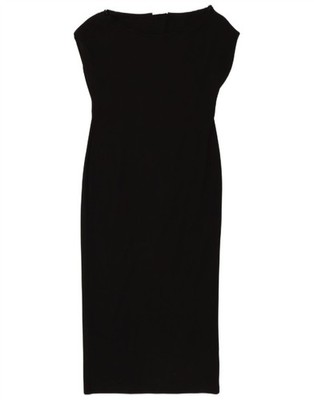 Zara Damen ärmelloses Bodycon Kleid UK 18 XL schwarz Baumwolle CX04