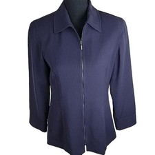 Vintage Renfrew Front Zipper Womens Blazer Jacket color purple size 4 Made USA