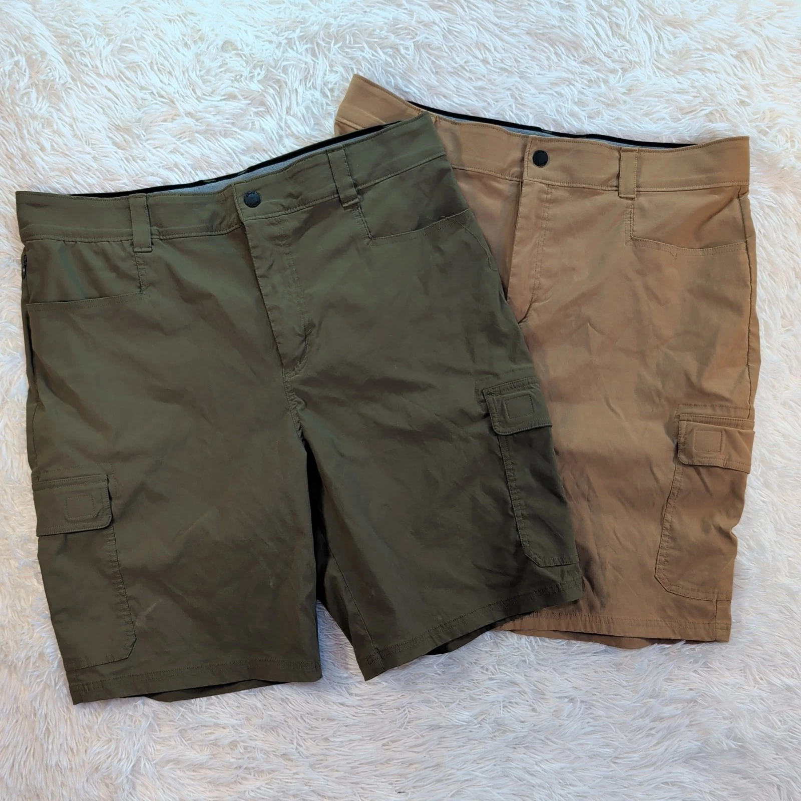 Lot of 2 ORVIS Cargo Shorts Sz 38 Mens Pockets Quick Dry Flat Front Hiking Nylon