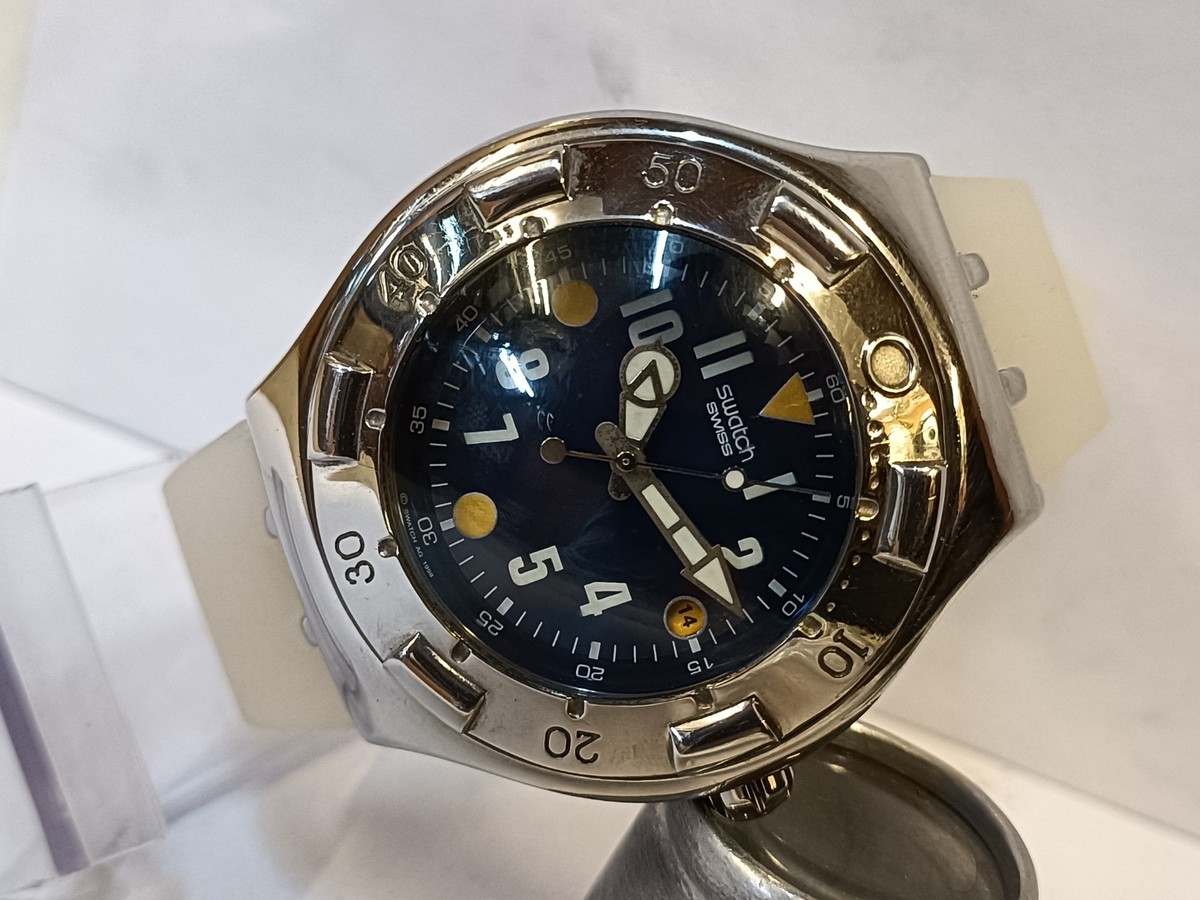 SWATCH IRONY SCUBA-200 QUARTZ BLUE DIAL AG-1998 SWISS MEN'S WORKING  CONDITION