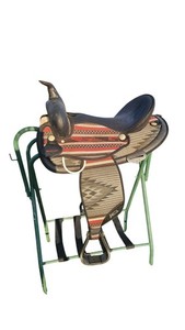 Selle Arabe Abetta 15" - Verte - Synthétique - Trail/Plaisir - Cheval Arabe