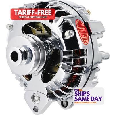 Powermaster 17509, One Chrome Mopar Alternator 95 Amp Double Pulley Performance