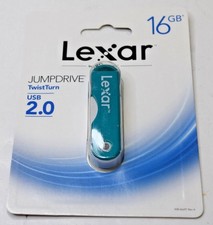 Lexar by Micron 16GB USB 2.0 Twist Turn Jump Drive teal NEW