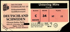 Boleto 1964 Alemania vs. Suecia WC/EURO Qualifier 41630
