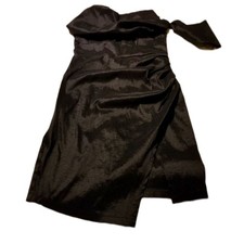 Boohoo Mini Dress Black Size 8 Strapless Formal Cocktail Party