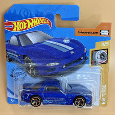 Hot Wheels ’95 Mazda RX-7 Blue HW Turbo 43/250 GHF76 Short Card Sealed JDM